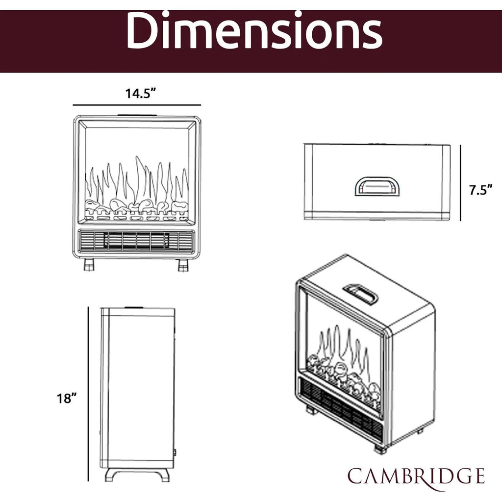 Black Electric Fireplace with Wood Log Insert W831817
