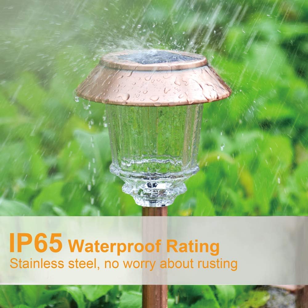 4 Pack IP65 Waterproof Dimmable Solar Pathway Lights O575
