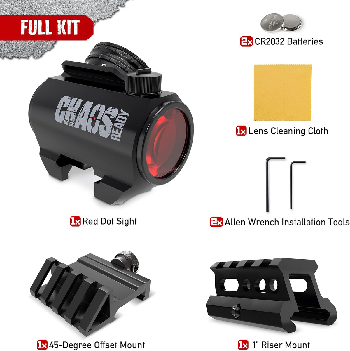 Red Dot Sight with 45 Degree Offset Mount and 1 Inch Riser Mount M8965