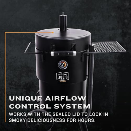Black Barrel Drum Smoker with Porcelain Coated Steel C5991