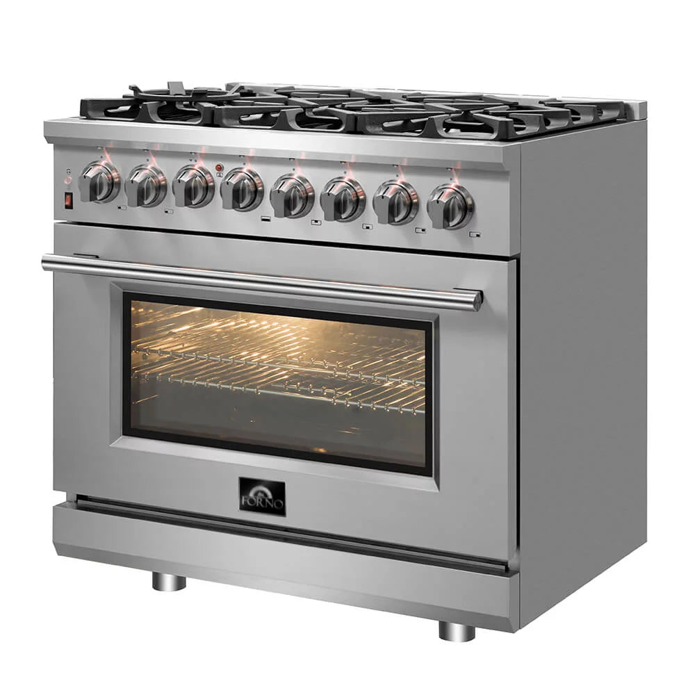 36 inch Stainless Dual Fuel Electric Gas Range Y6462