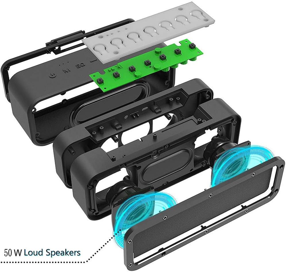 Black Portable IPX7 Waterproof Bluetooth Speaker X1566