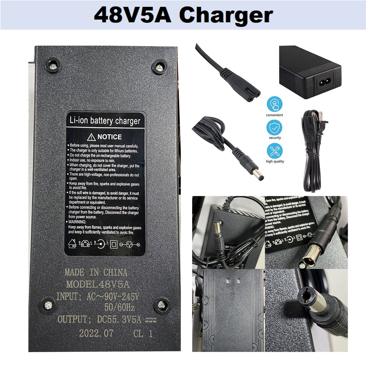 48V 14Ah Lithium Ebike Battery with 5A Fast Charger T Plug X1515