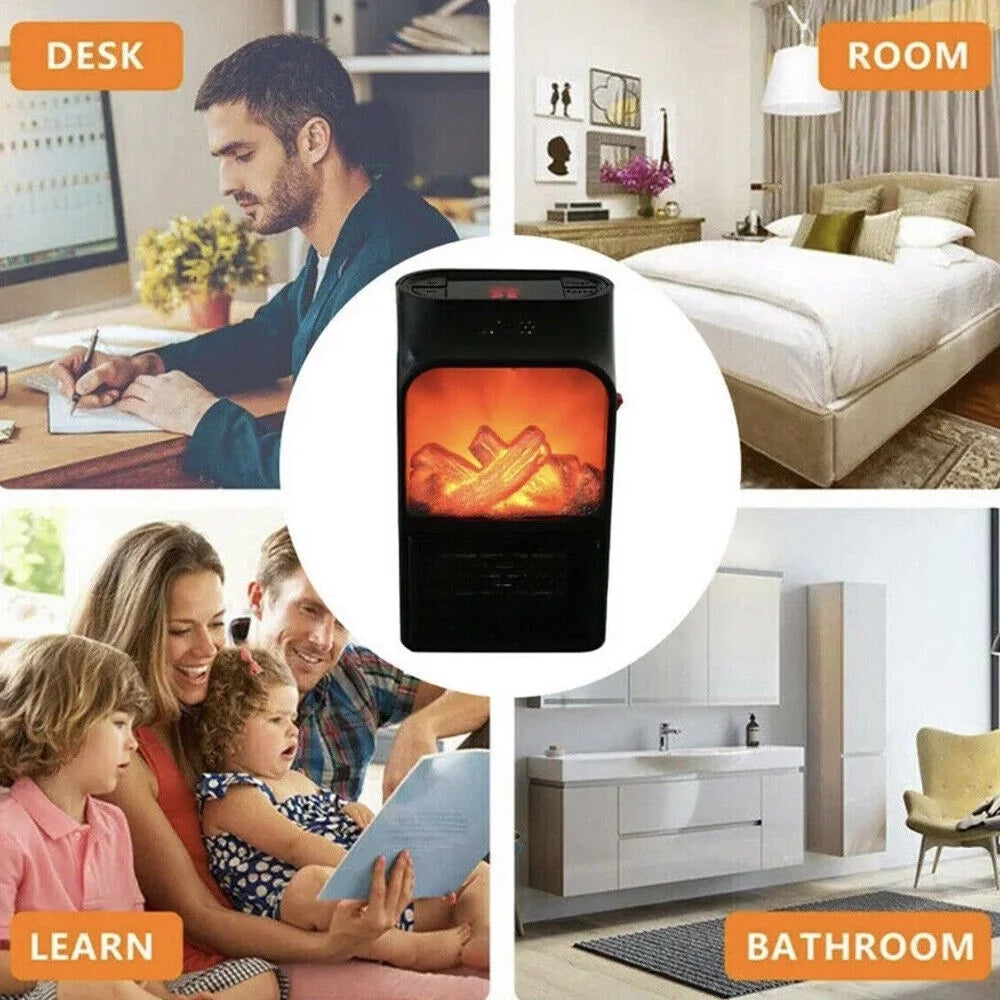 Compact Plug-in Wall Outlet Heater with Timer and Remote Control E8255