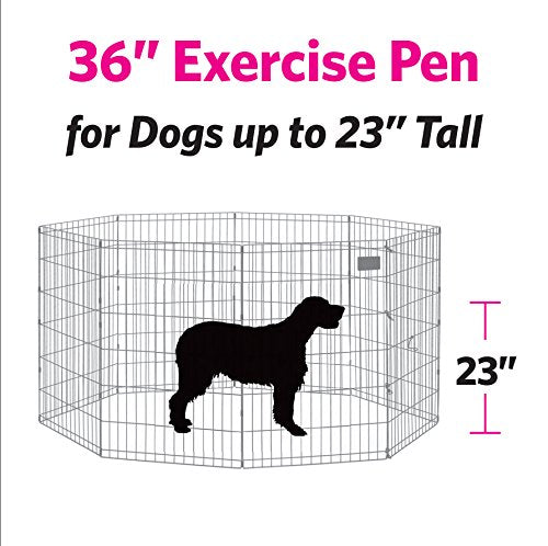 Black 24-Inch Folding Metal Dog Exercise Pen R190