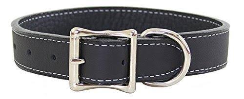 Black Leather Dog Collar D74853