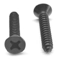 #8-18 x 2 Phillips Flat Head Sheet Metal Screw Black Zinc Plated K768