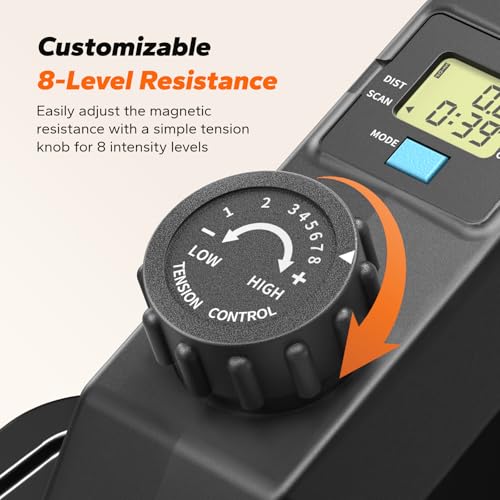 Under Desk Elliptical Machine, Seated Pedal Exerciser with 8 Resistance Levels G12337
