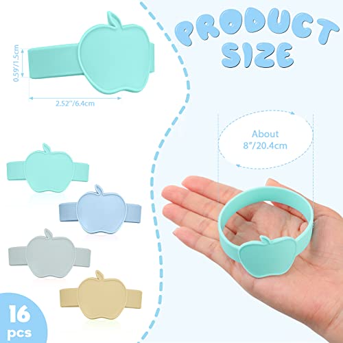 16 Pcs Reusable Waterproof Silicone Baby Bottle Name Labels with Dry Erase Marker J59035