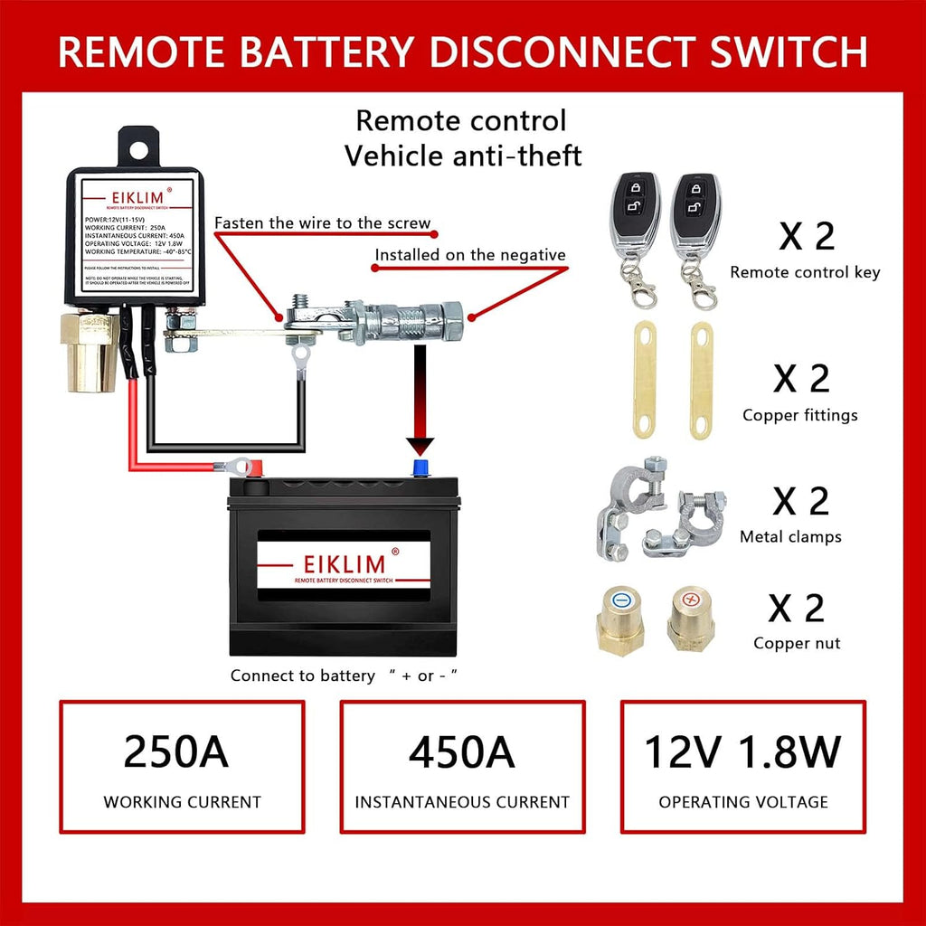 Remote Battery Disconnect Switch 12V 250A Z10631