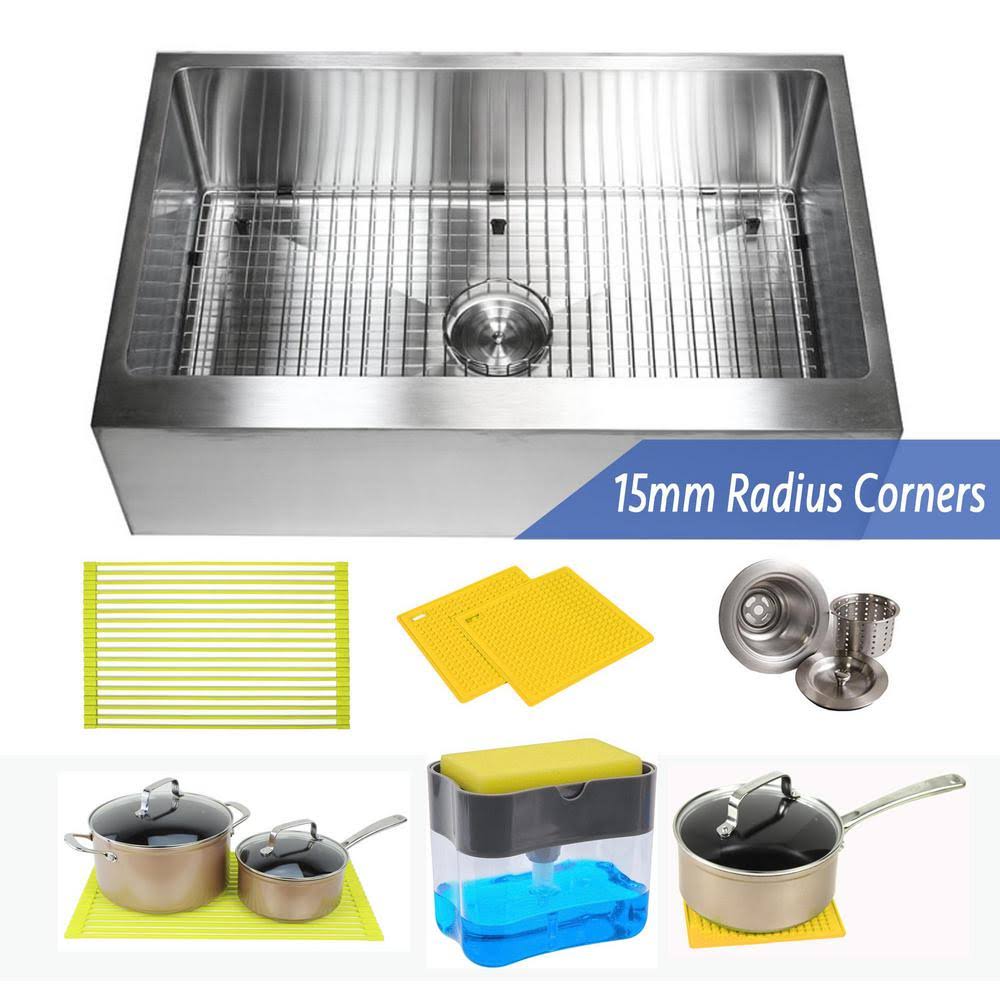 33 inch Stainless Steel Farmhouse Kitchen Sink F9207