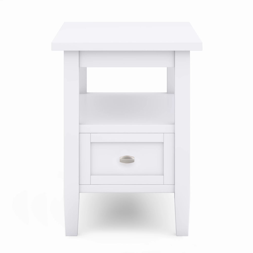 White Solid Wood Narrow Side Table G96261
