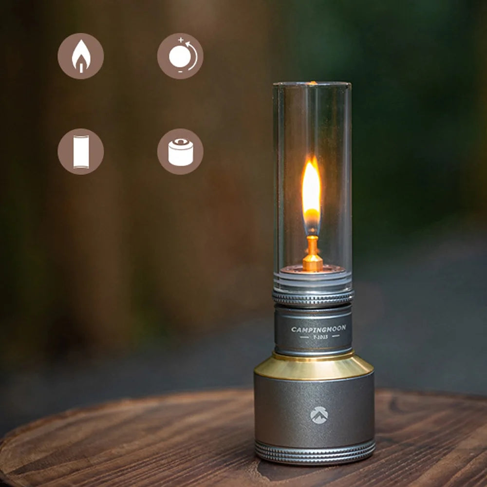 Portable Windproof Candlelight Camping Gas Burner Lantern E6316
