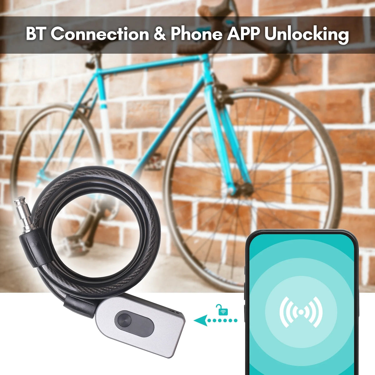Keyless Cable Lock with Built-In Battery X6784