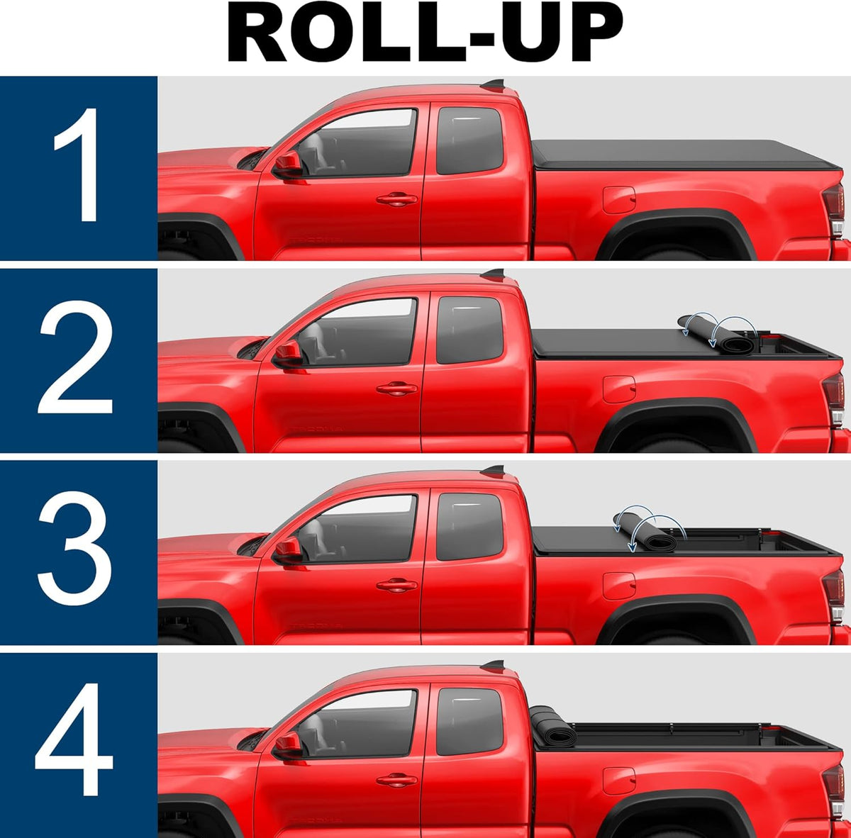 Roll-Up Soft Vinyl Truck Bed Tonneau Cover for 6 FT Fleetside Cargo Bed Y7202