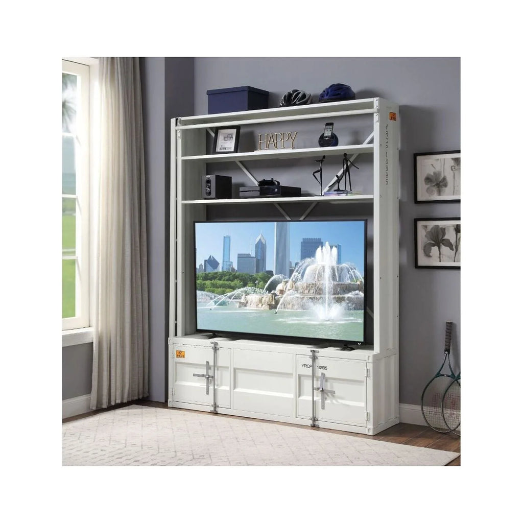 White Cargo Bookshelf & Ladder TV Stand H173880