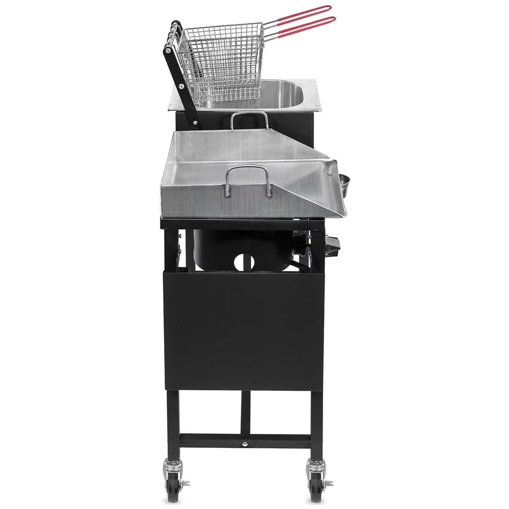 58,000 BTU Propane Double Burner Stove Griddle & Deep Fryer P762438