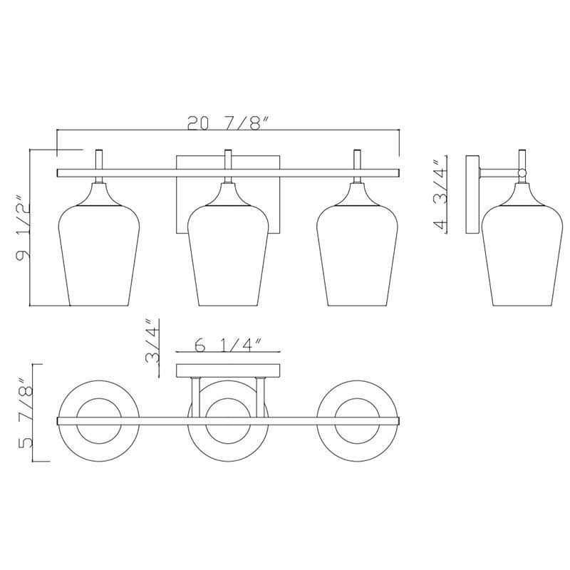 English Bronze 3 Light Bath Bar E81988