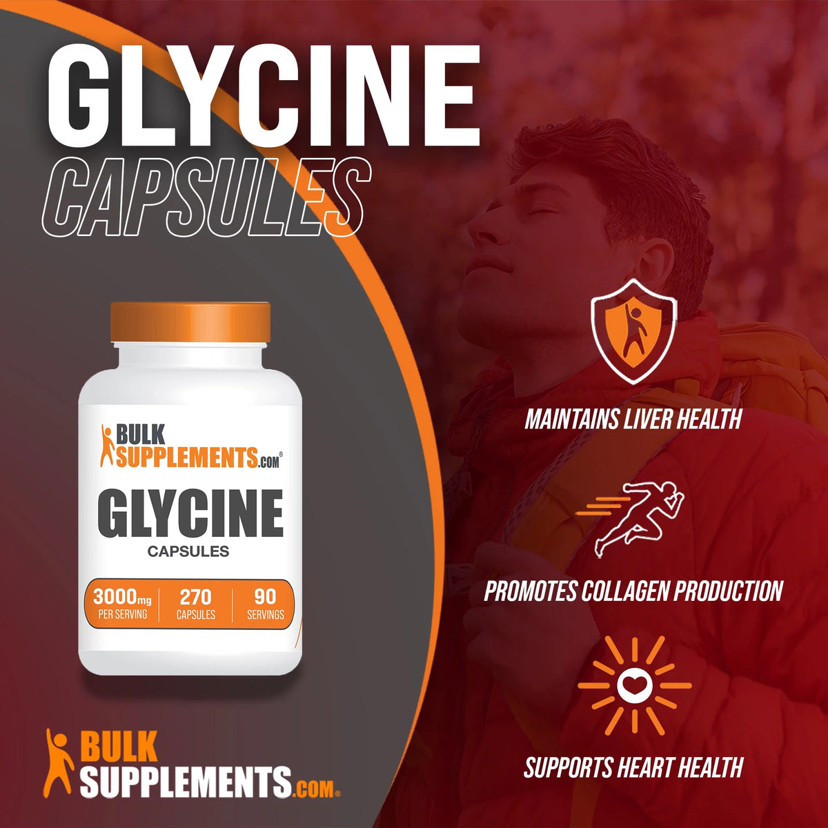 Glycine Capsules 3000mg 270 Gel Caps J588120