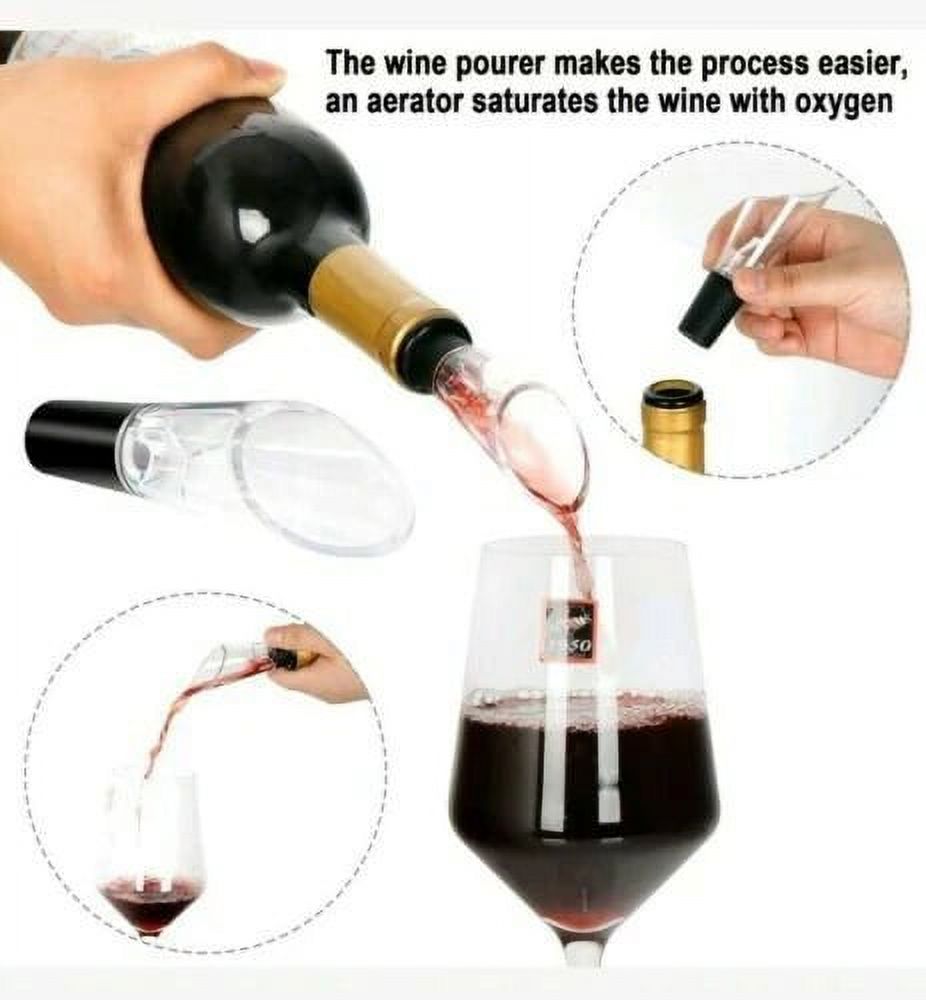 Electric Wine Opener with Foil Cutter, Vacuum Stopper and Wine Aerator Pourer L30833