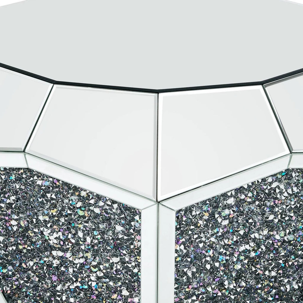 Octagonal Coffee Table with Faux Diamond Inlays J908219