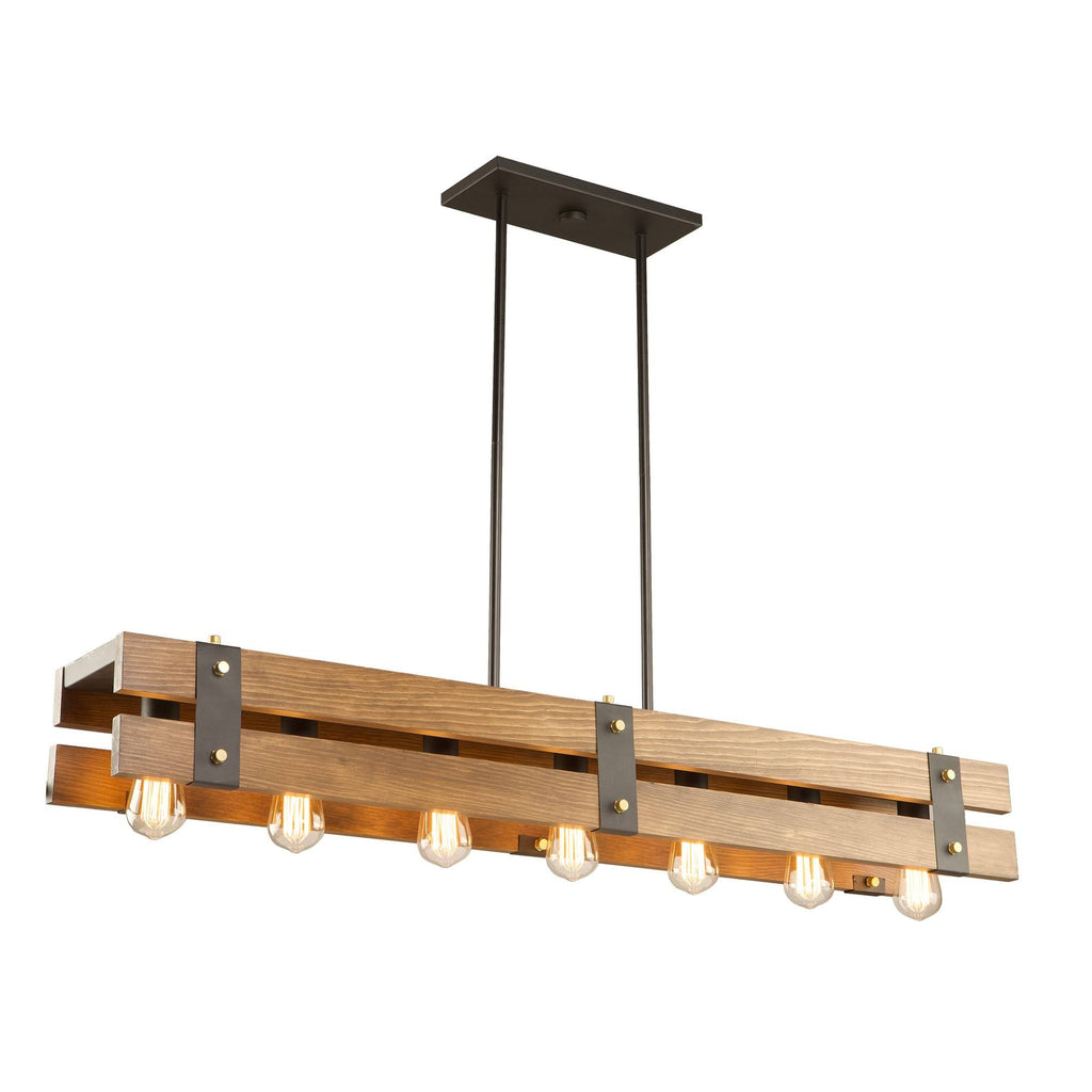 Black & Satin Brass Barnyard Island Light A450