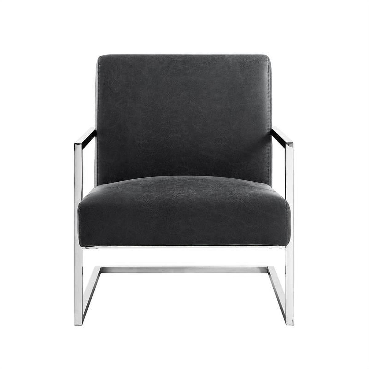 Charcoal Faux Leather Accent Chair A2181