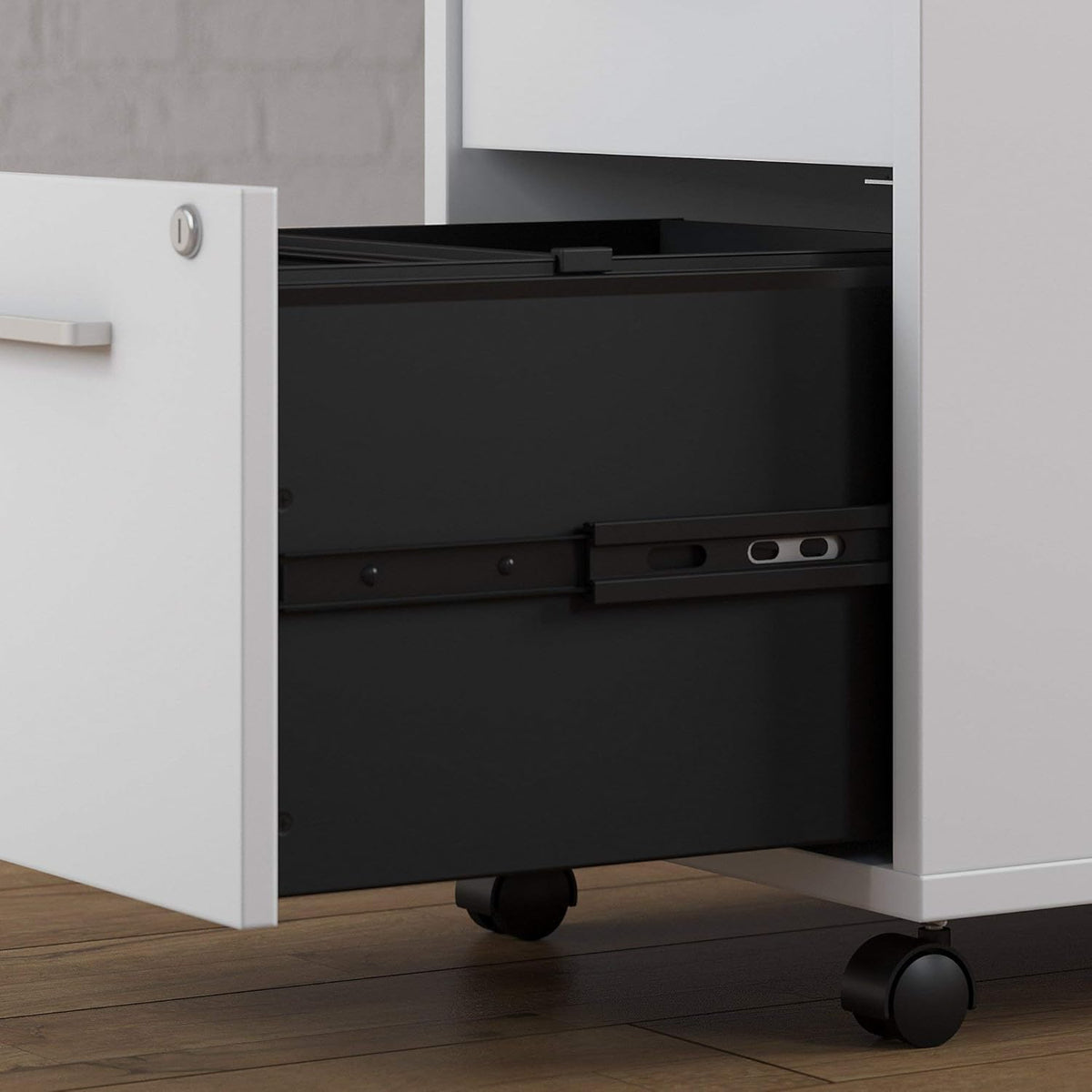 White 3 Drawer Mobile File Cabinet M710