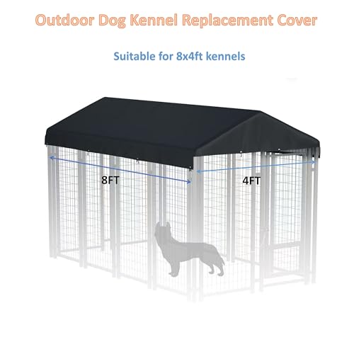 10' x 10' 600D Heavy Duty Waterproof Dog Kennel Top Cover Gray D73179