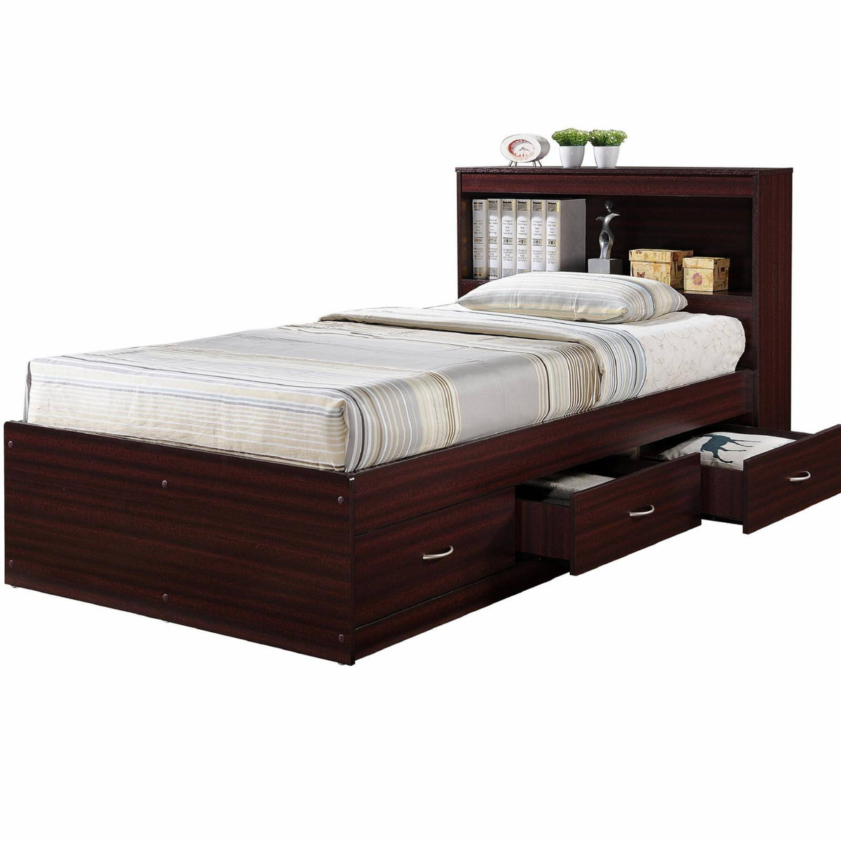 Twin-size Captain Bed with 3-Drawers and Headboard R4161