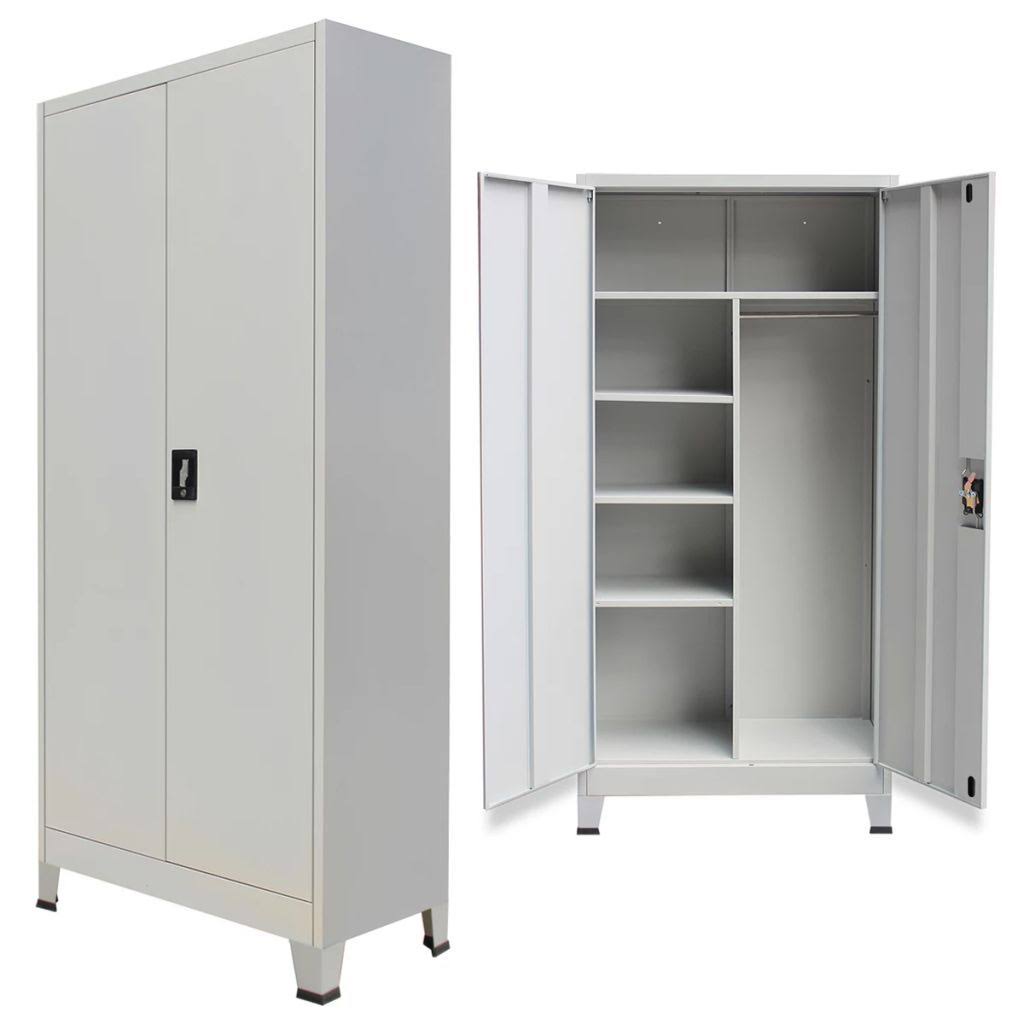 Gray Steel Locker Cabinet with 2 Doors J9042