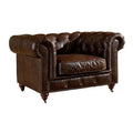 47" Brown Leather Sofa N304