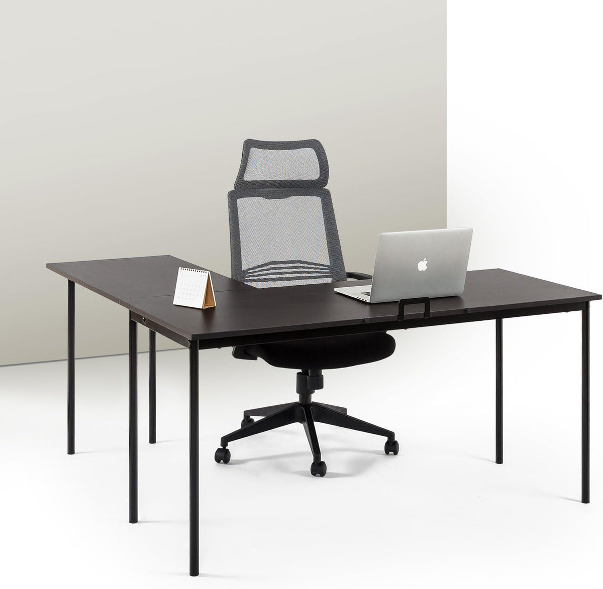 White Metal Corner Desk with Storage Drawer U377