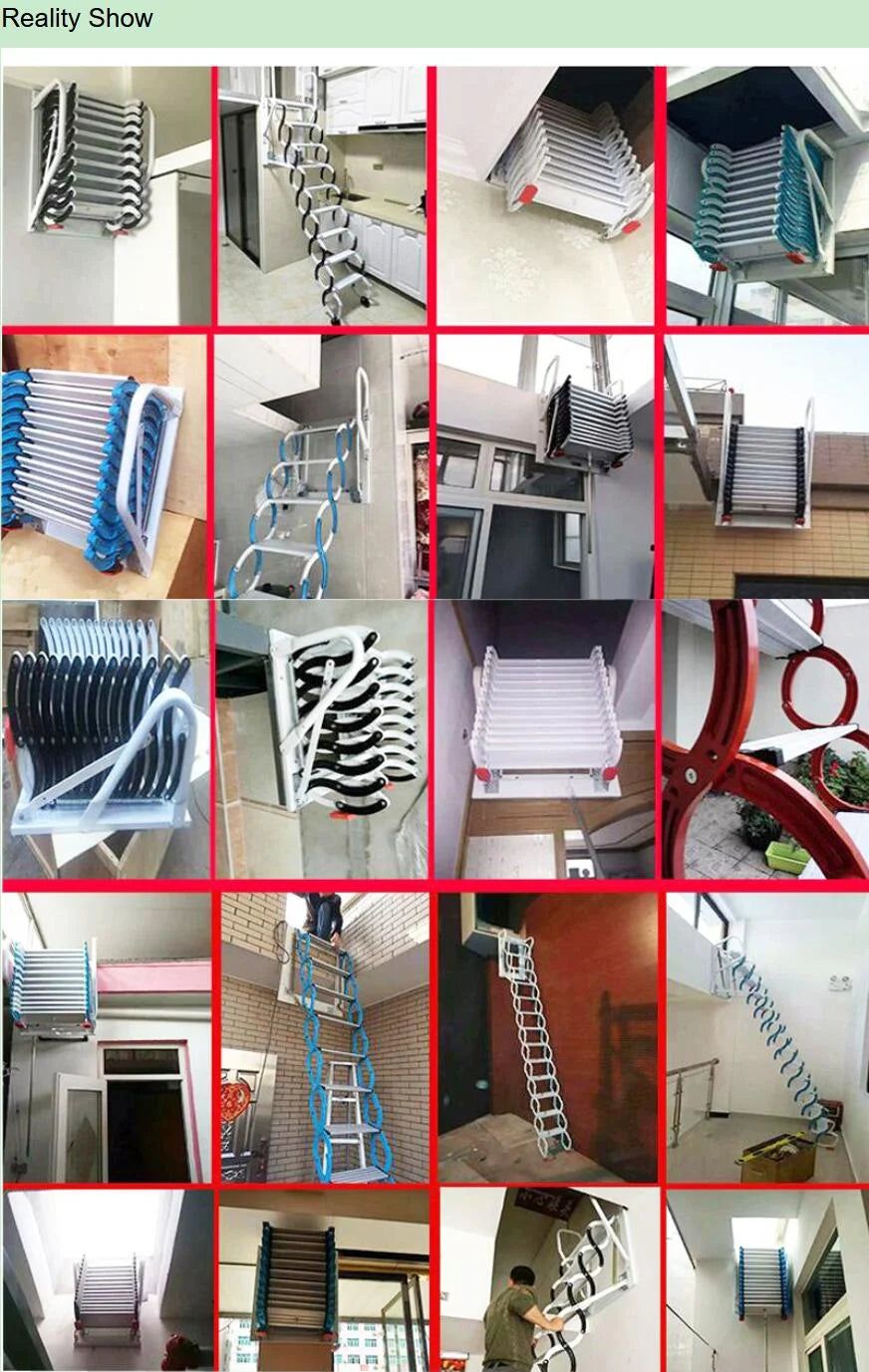 Blue Retractable Folding Attic Ladder S3320