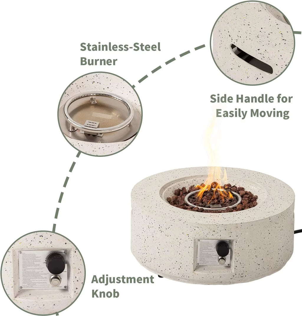 28-inch Round Propane Fire Pit Table Q3927