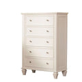 White and Silver 5 Drawer Chest U194339