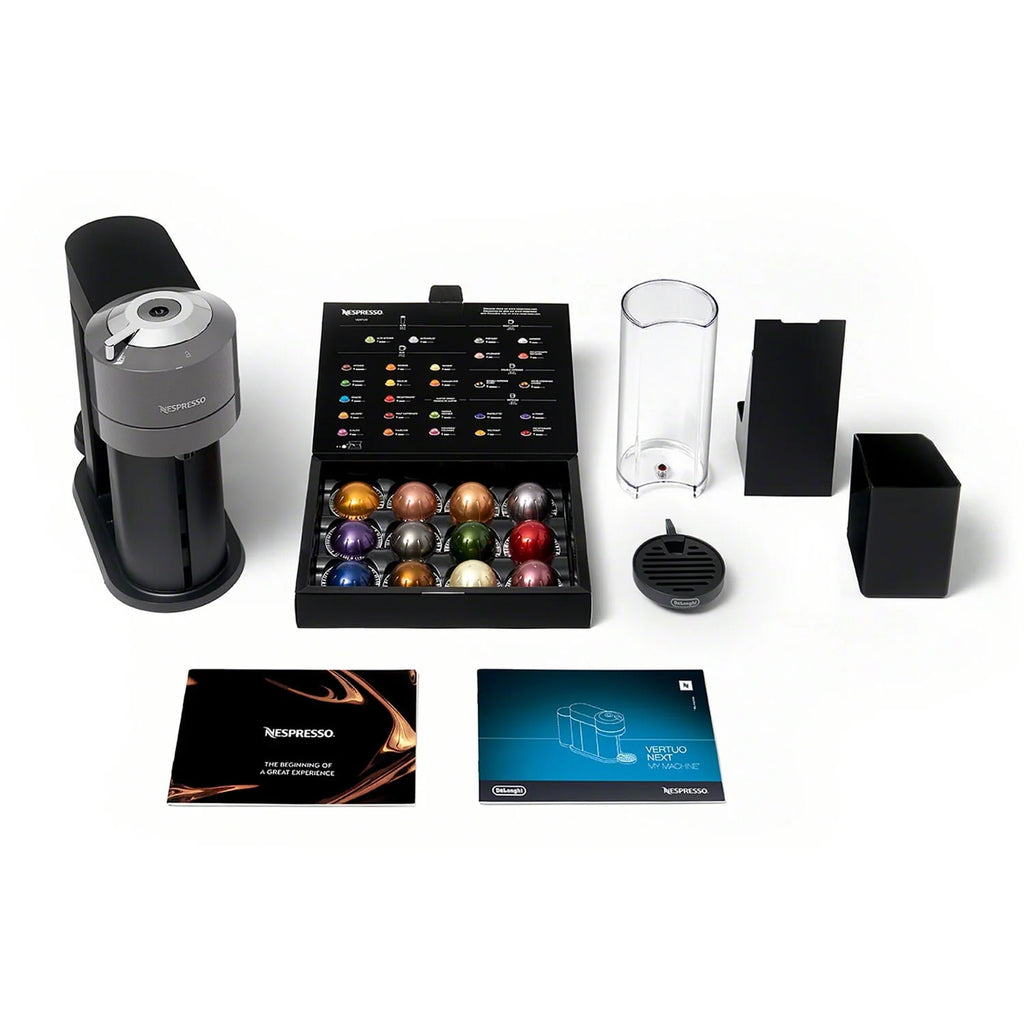 Chrome Coffee and Espresso Maker with Black Milk Frother Y87929
