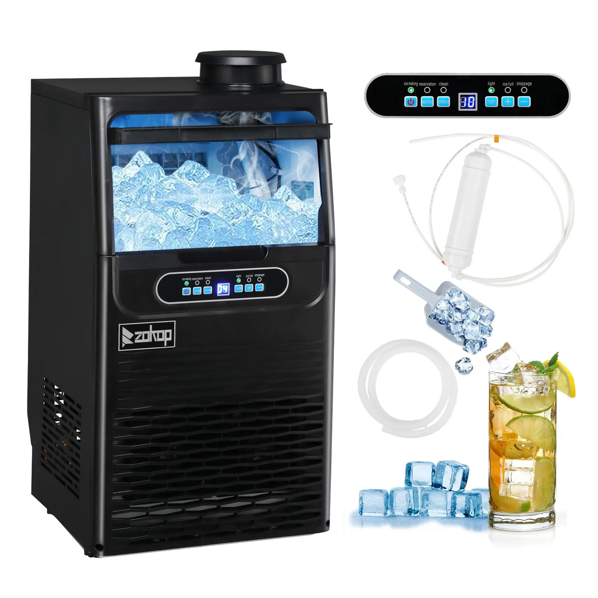 Commercial Ice Maker with 11lbs Storage Capacity C464