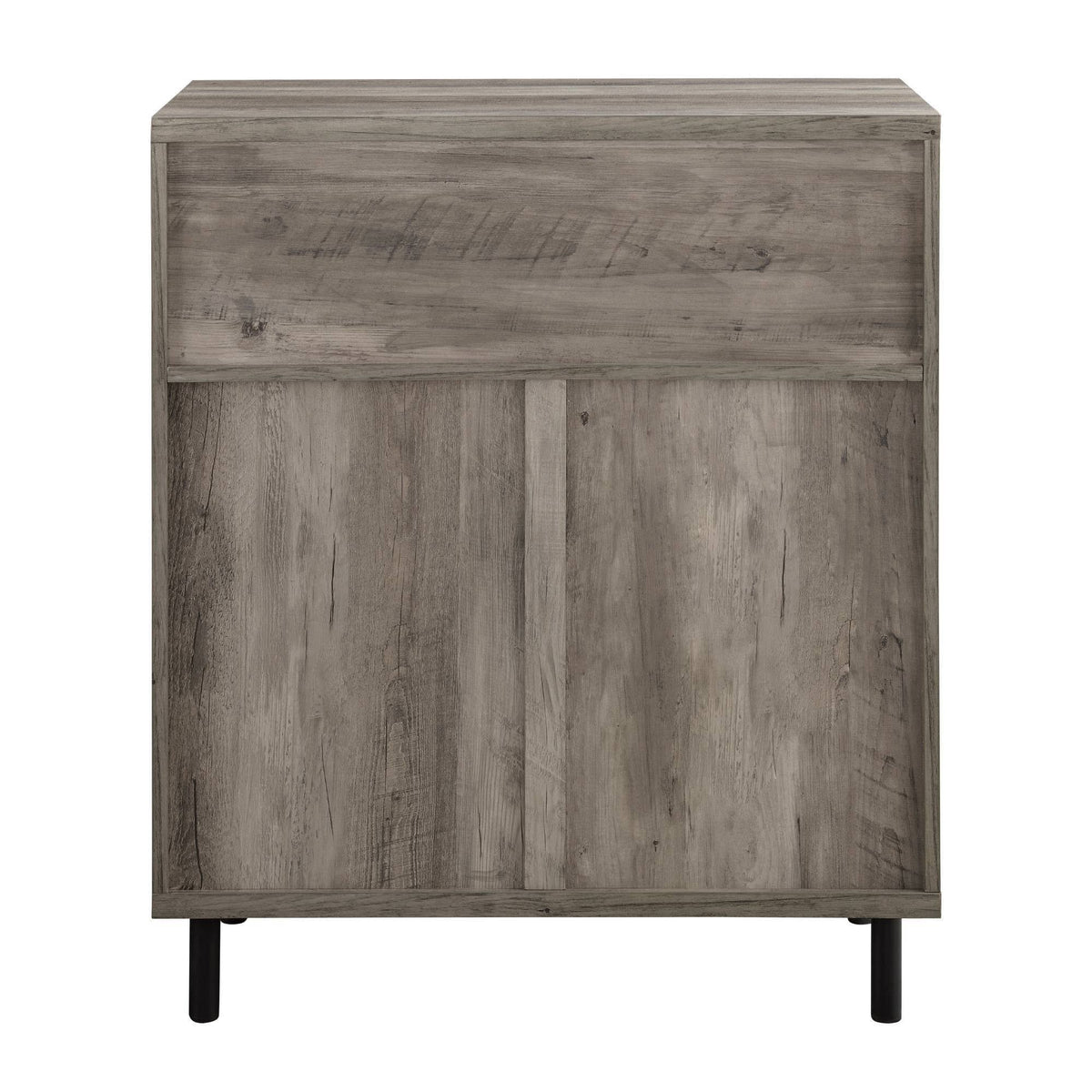 Gray Wash Mesh Metal Drop-Down Door Accent Cabinet C82096