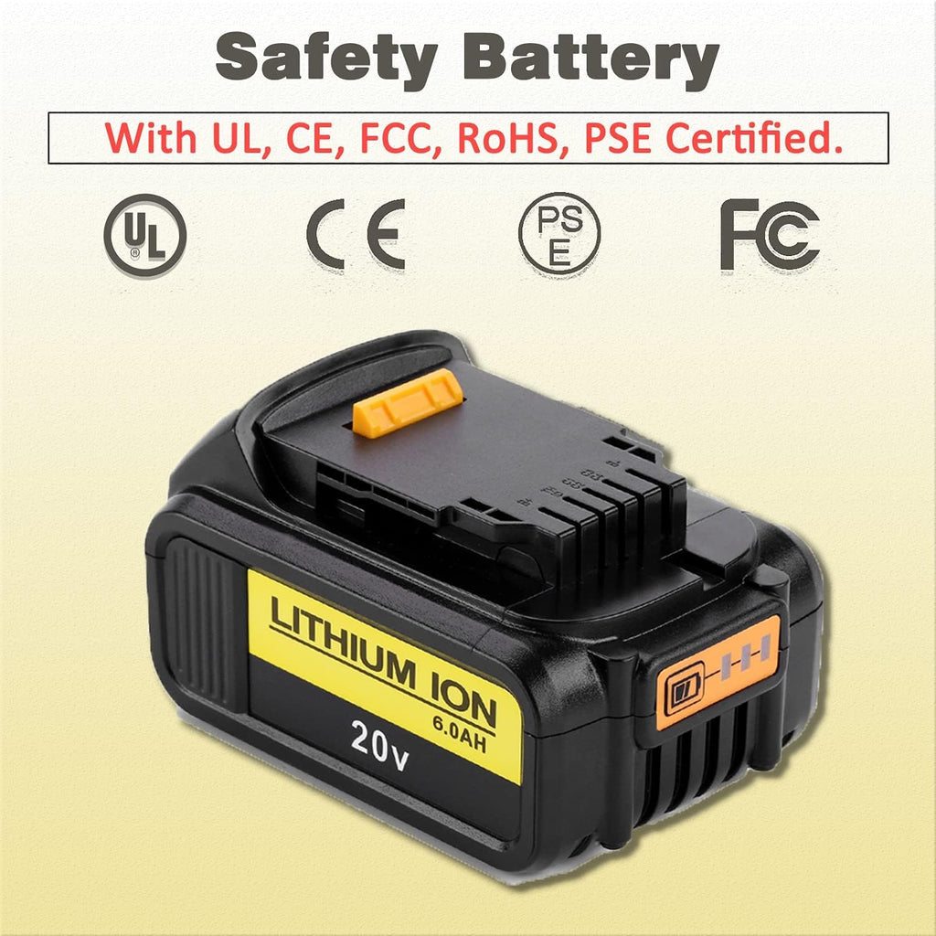 2 Pack 6.0 Ah 20Volt Lithium Ion Replacement Battery V320