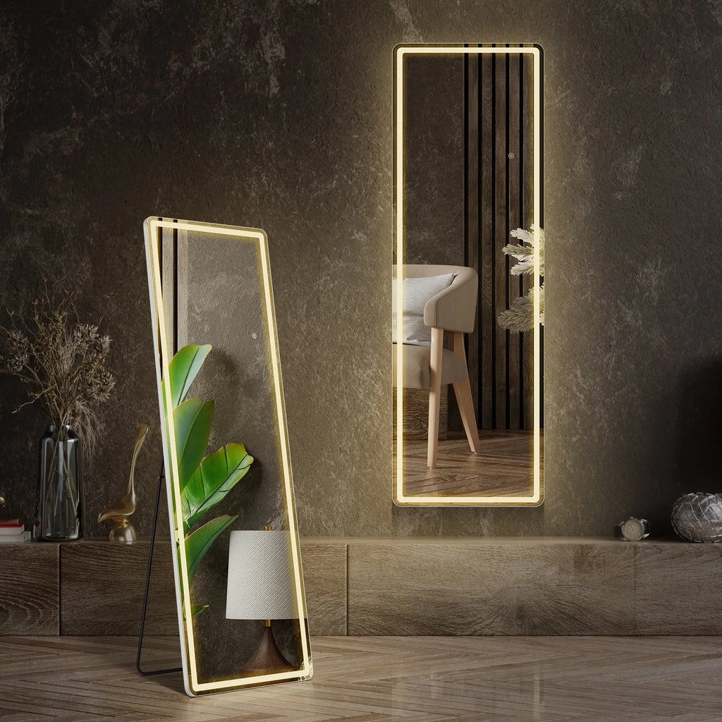 64x21 Black Full Length Mirror C89188