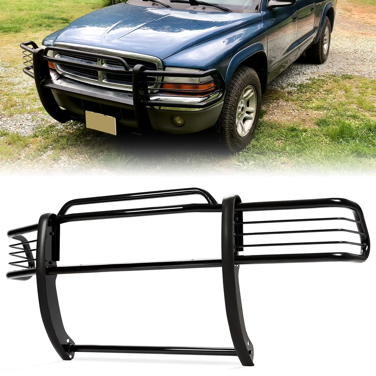 Black Steel Front Bumper Grille Guard V43464