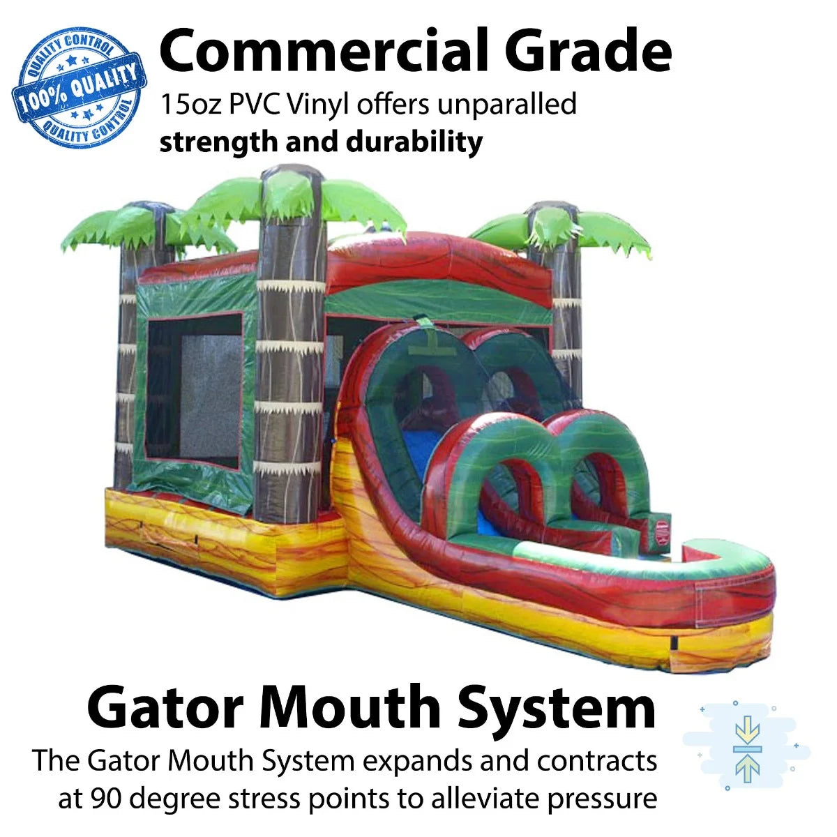 Commercial Inflatable Water Slide Bounce House Slip and Slide Trio H412314