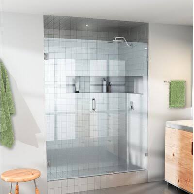 58.5x22 Hinged Frameless Shower Door Brushed Nickel I6415