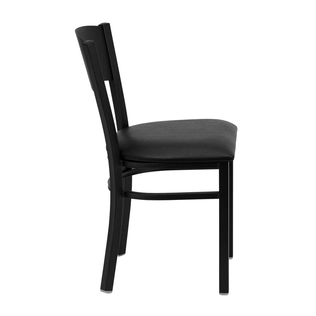 Black Circle Back Metal Restaurant Chair with Vinyl Seat H643