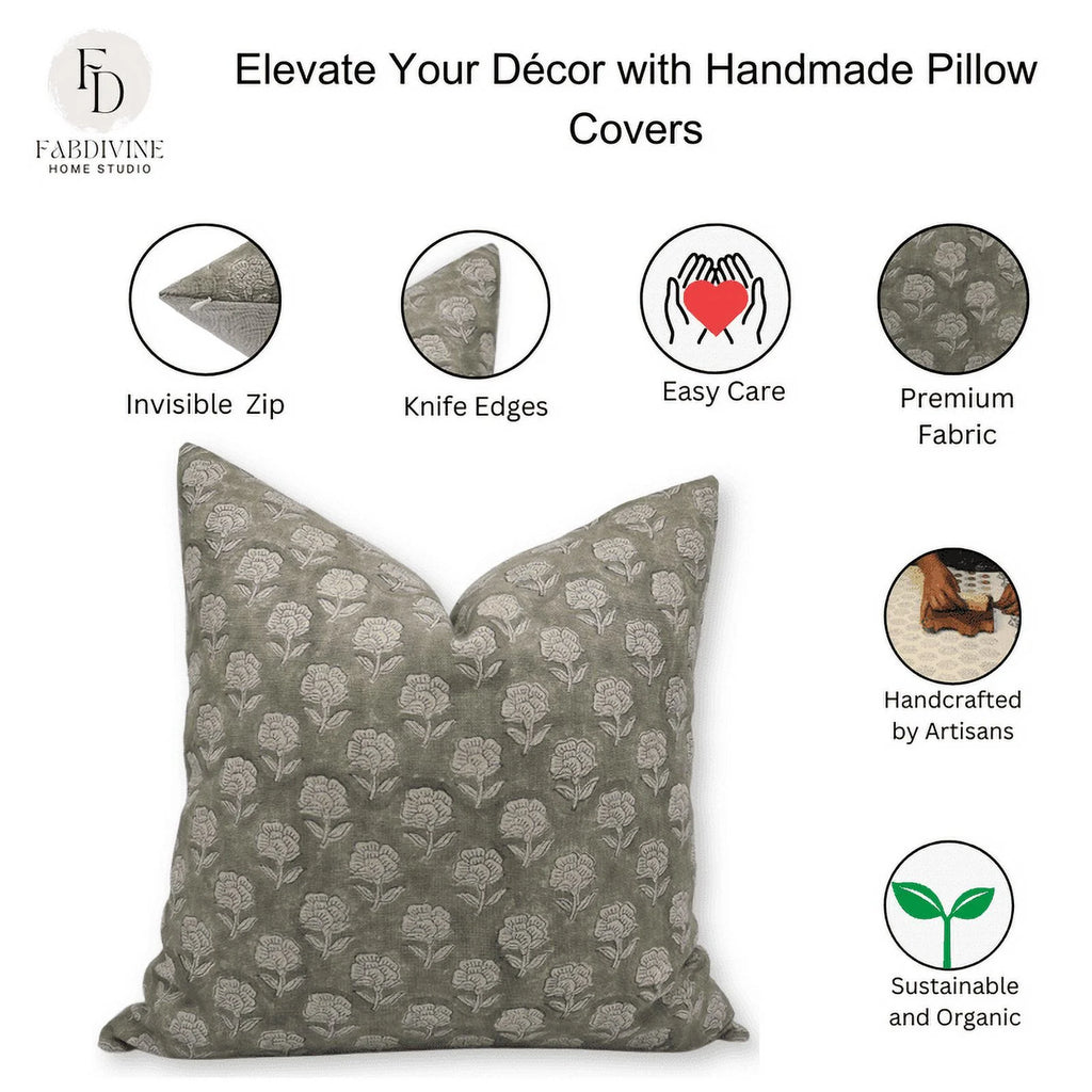 22x22 Inch Thick Linen Decorative Throw Pillow Cover R565658