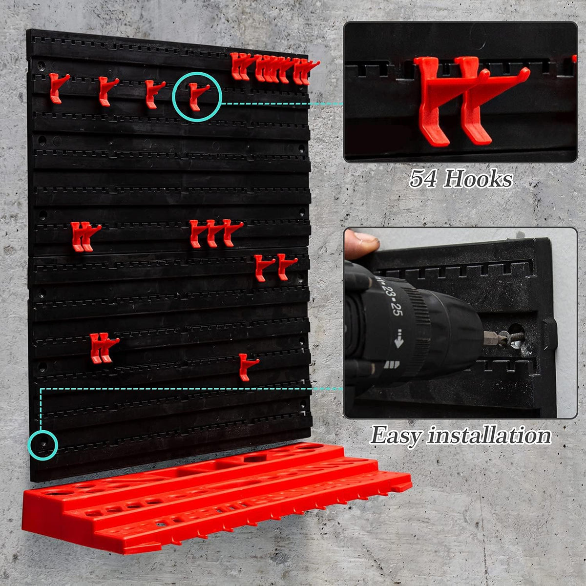54-Piece Wall Mounted Pegboard Tool Organizer, Pack of 2 H150221