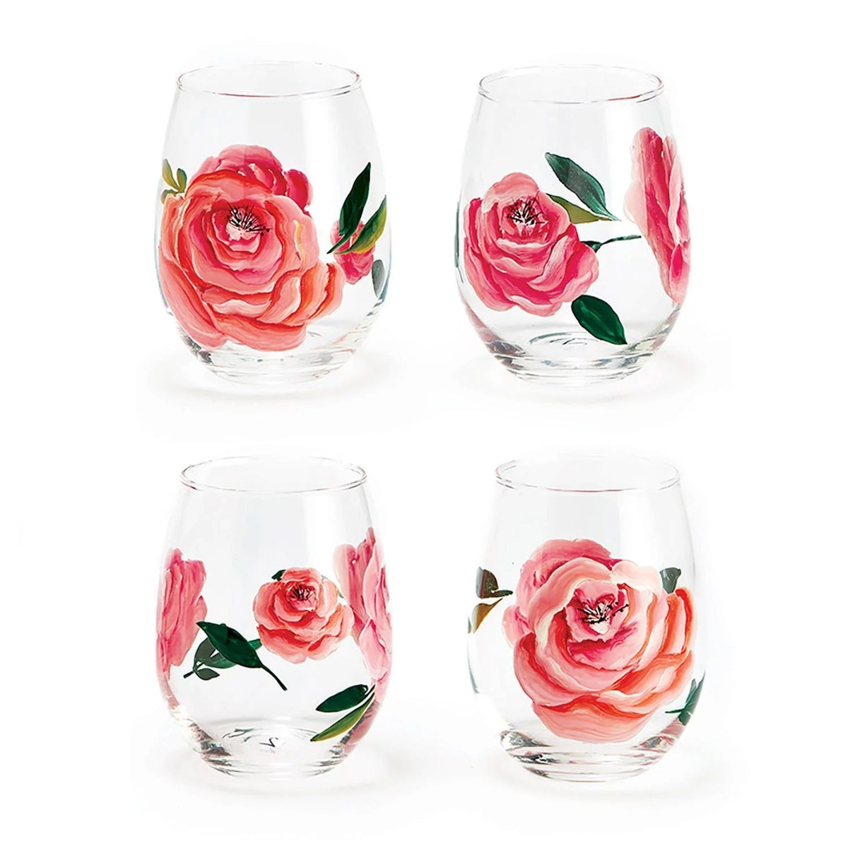 Roses Wine Glass Set of 4 U934