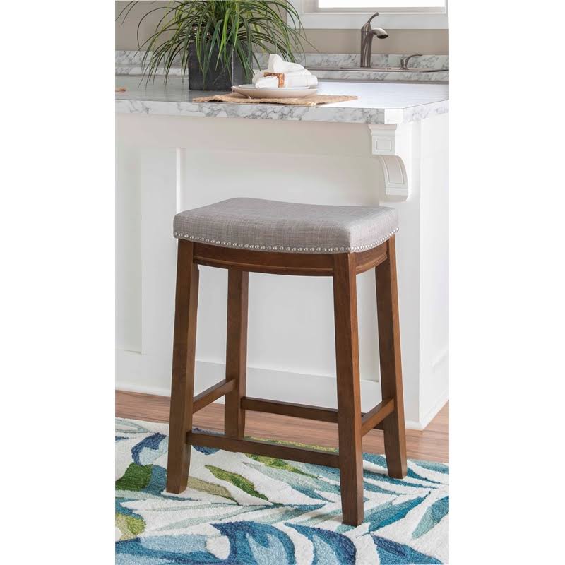 Rustic Brown Wood Counter Stool T723328