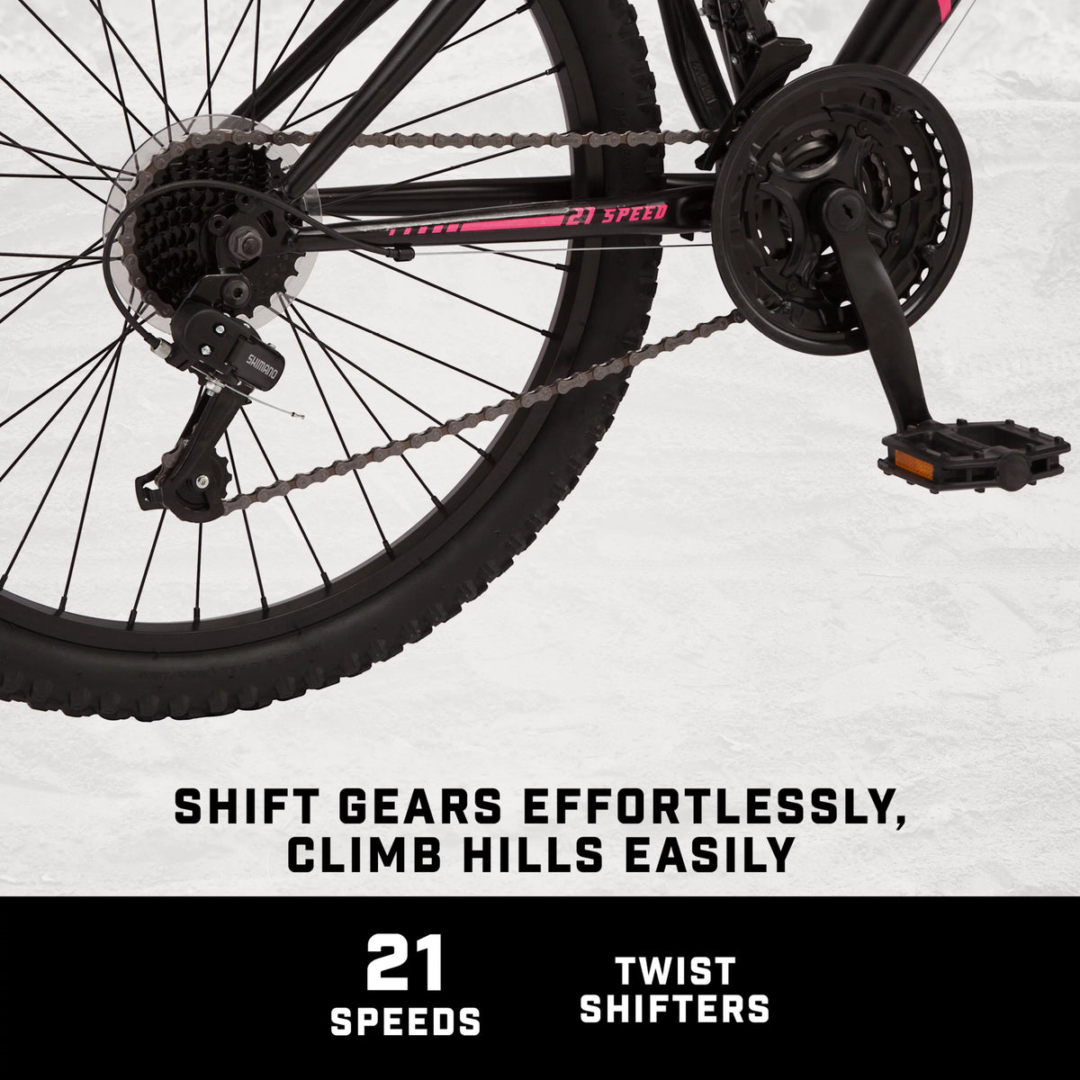 24-in. Black 21 Speeds Mountain Bike G378